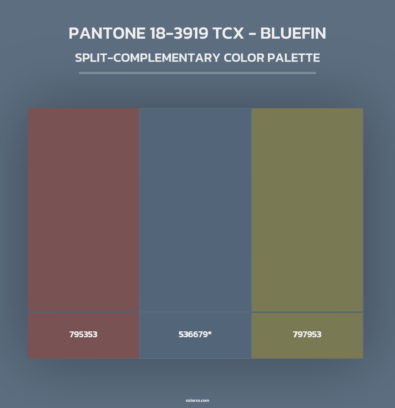 PANTONE 18-3919 TCX - Bluefin - Split-Complementary Color Palette