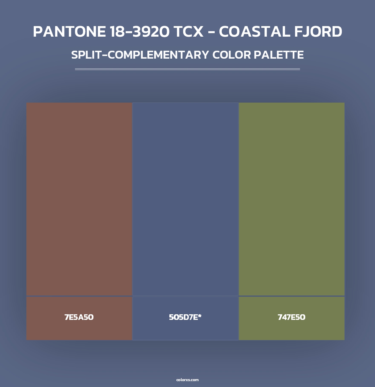 PANTONE 18-3920 TCX - Coastal Fjord - Split-Complementary Color Palette