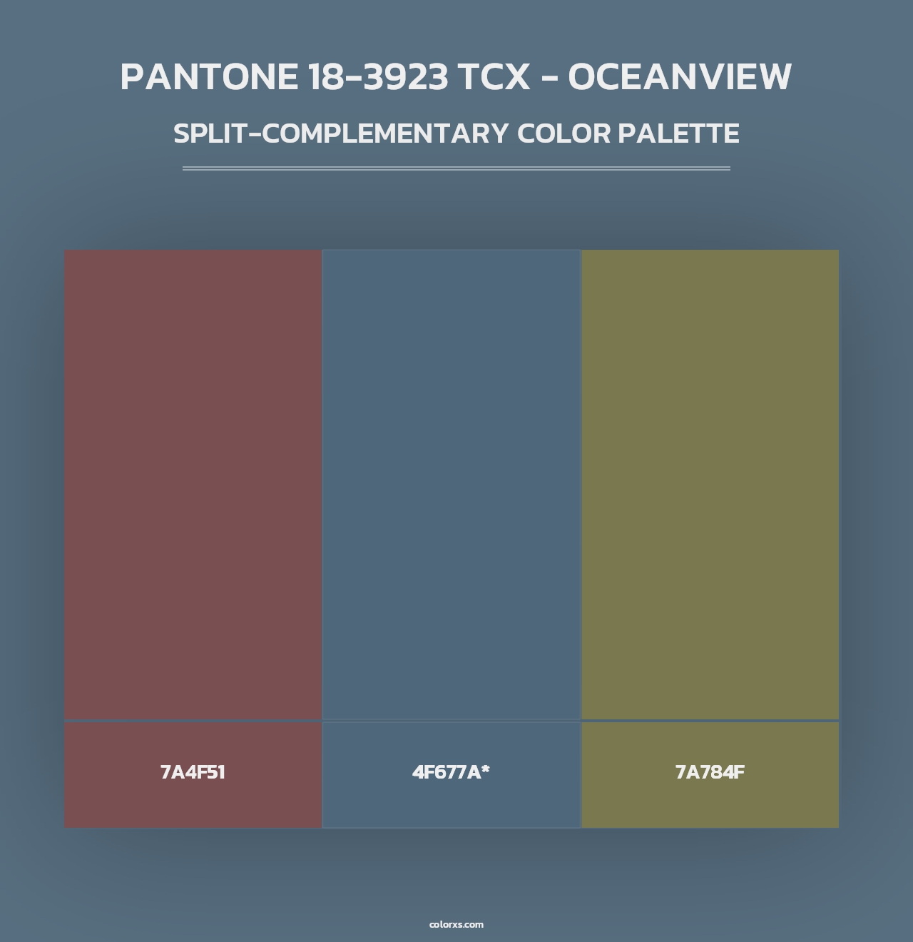 PANTONE 18-3923 TCX - Oceanview - Split-Complementary Color Palette