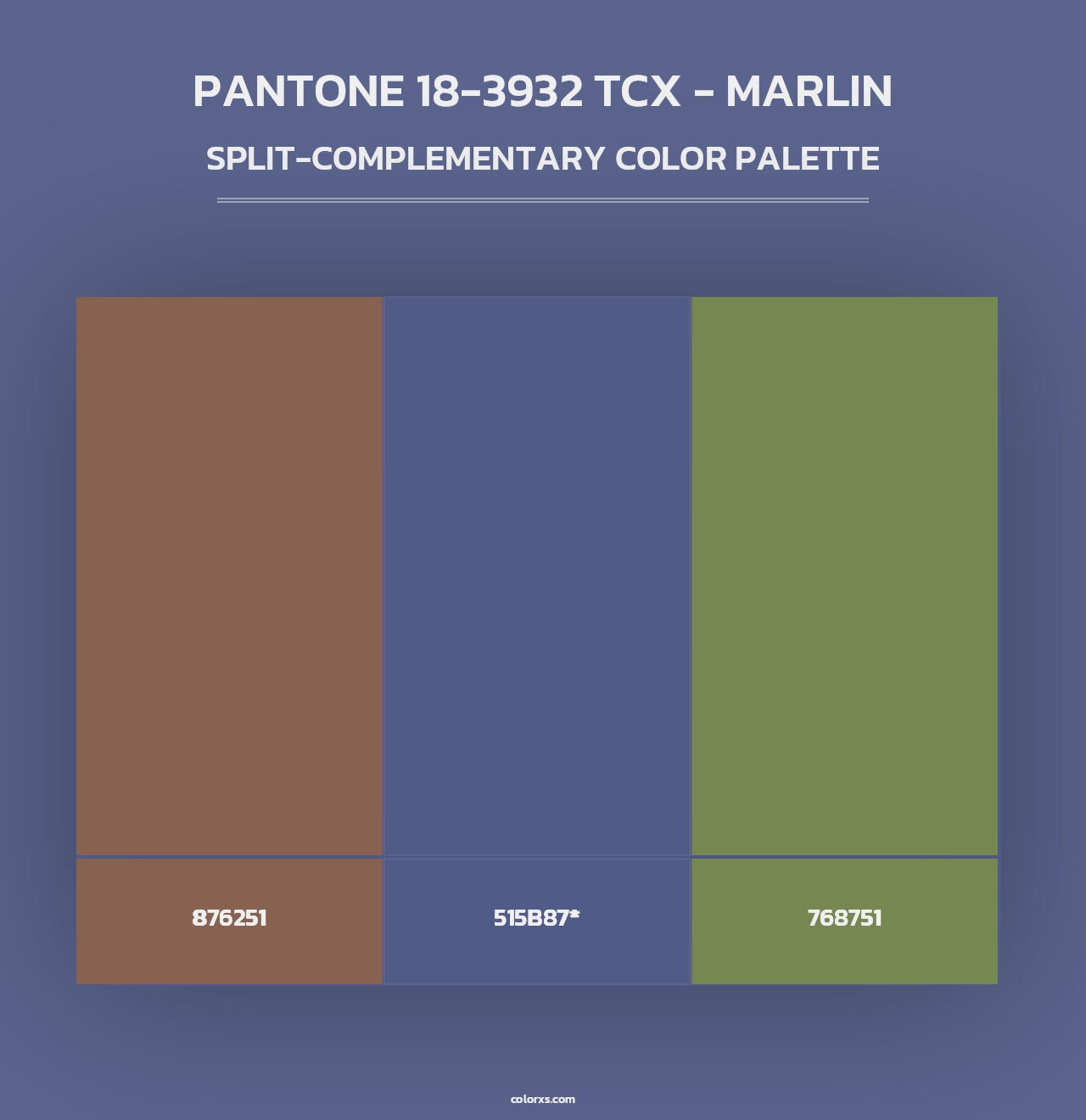 PANTONE 18-3932 TCX - Marlin - Split-Complementary Color Palette