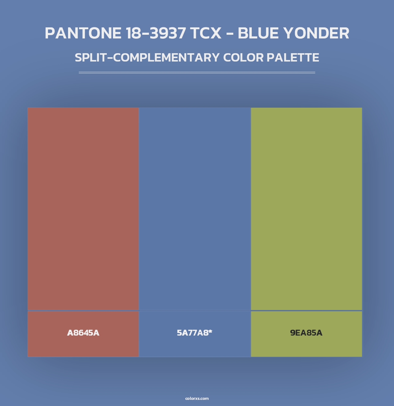 PANTONE 18-3937 TCX - Blue Yonder - Split-Complementary Color Palette