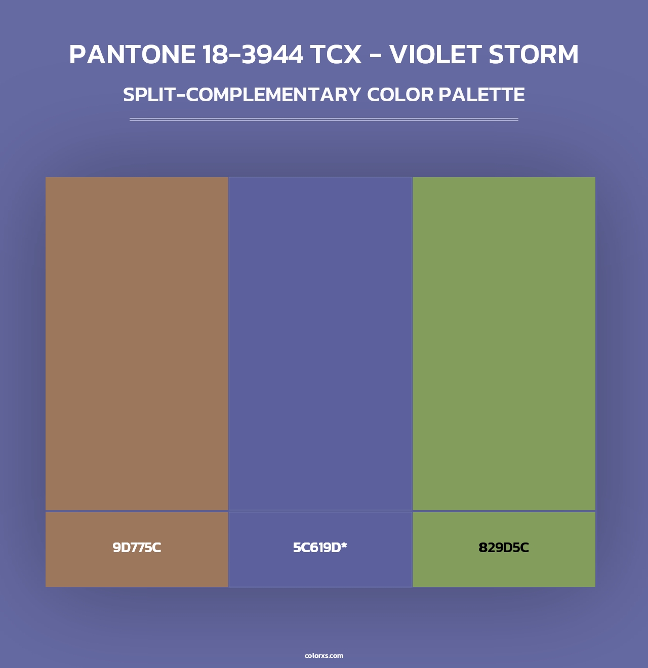 PANTONE 18-3944 TCX - Violet Storm - Split-Complementary Color Palette