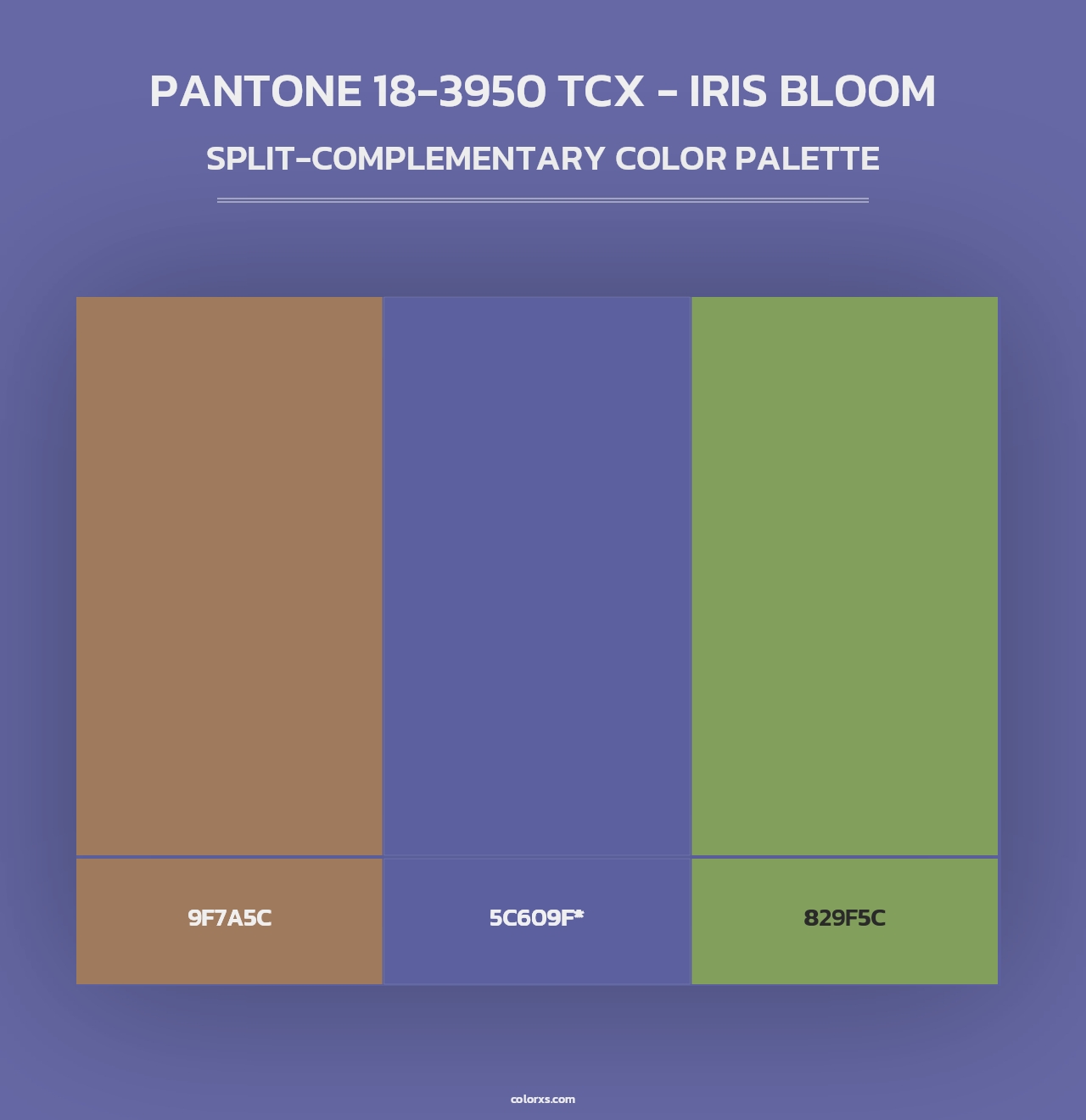 PANTONE 18-3950 TCX - Iris Bloom - Split-Complementary Color Palette