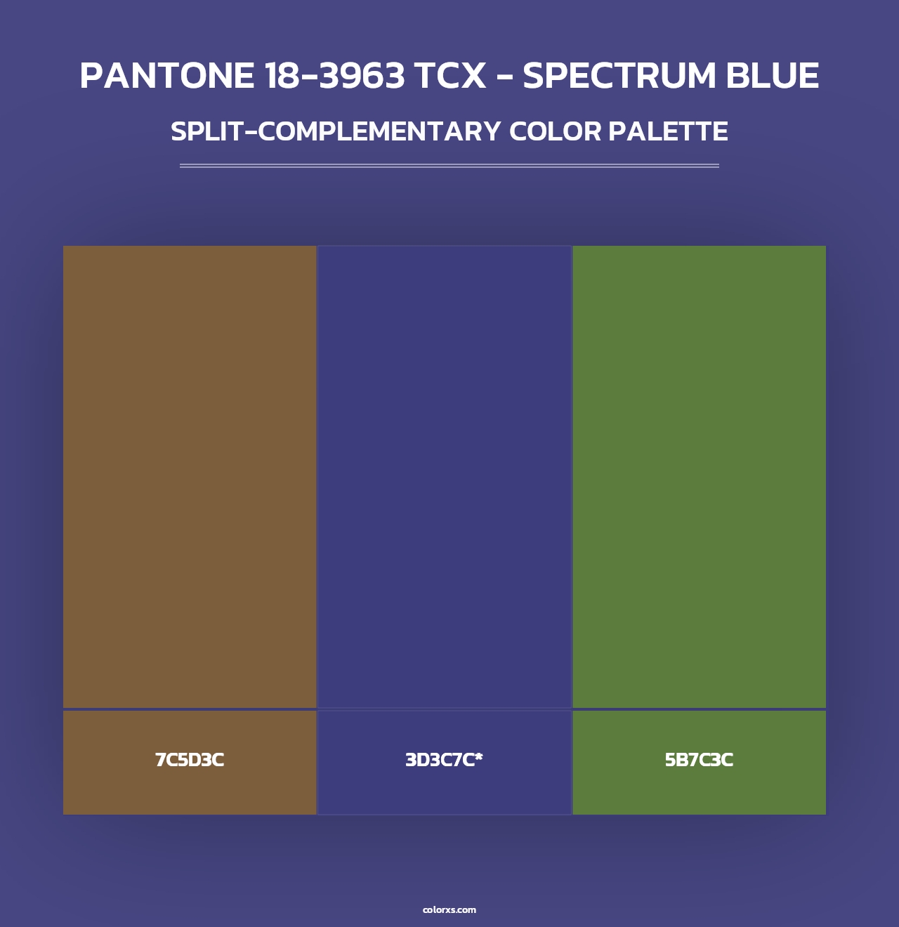 PANTONE 18-3963 TCX - Spectrum Blue - Split-Complementary Color Palette