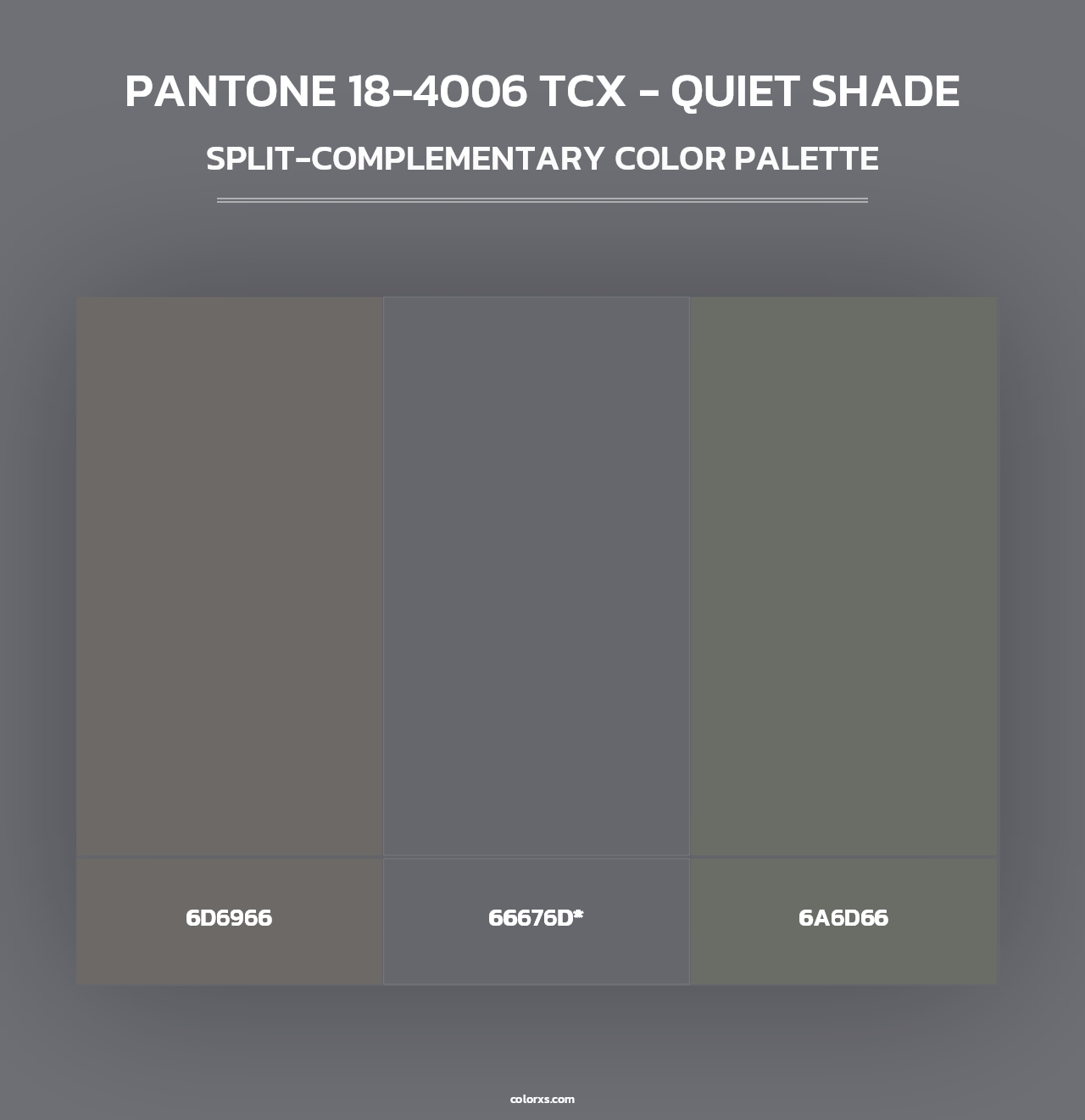 PANTONE 18-4006 TCX - Quiet Shade - Split-Complementary Color Palette
