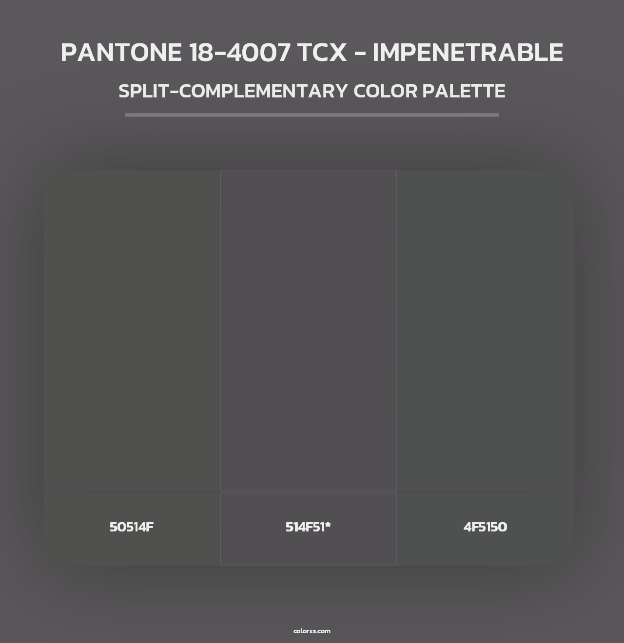 PANTONE 18-4007 TCX - Impenetrable - Split-Complementary Color Palette