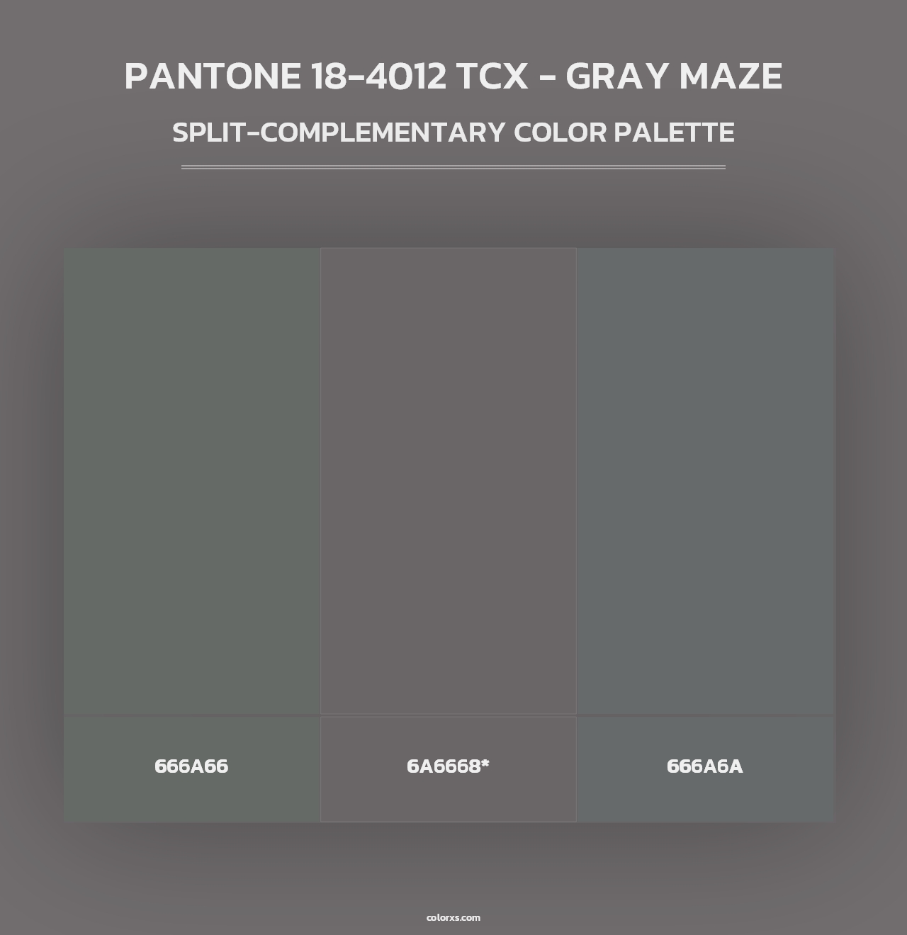 PANTONE 18-4012 TCX - Gray Maze - Split-Complementary Color Palette