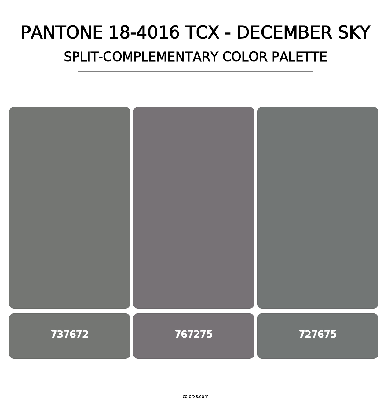 PANTONE 18-4016 TCX - December Sky - Split-Complementary Color Palette