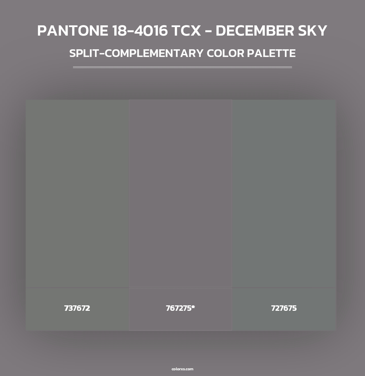PANTONE 18-4016 TCX - December Sky - Split-Complementary Color Palette