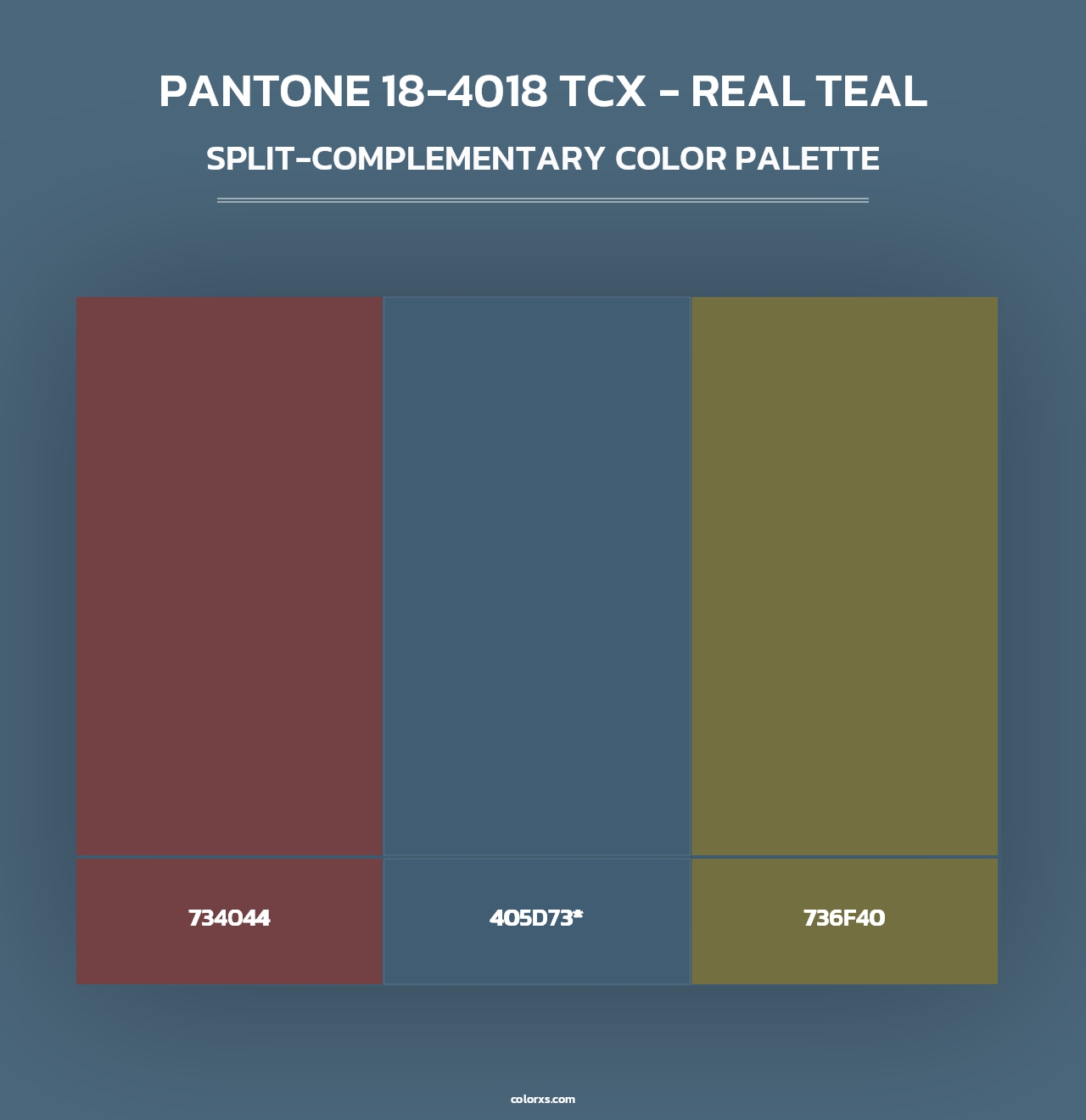 PANTONE 18-4018 TCX - Real Teal - Split-Complementary Color Palette