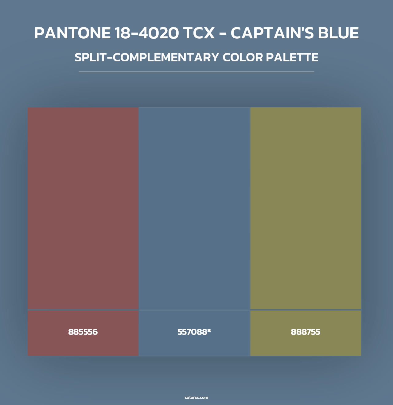 PANTONE 18-4020 TCX - Captain's Blue - Split-Complementary Color Palette