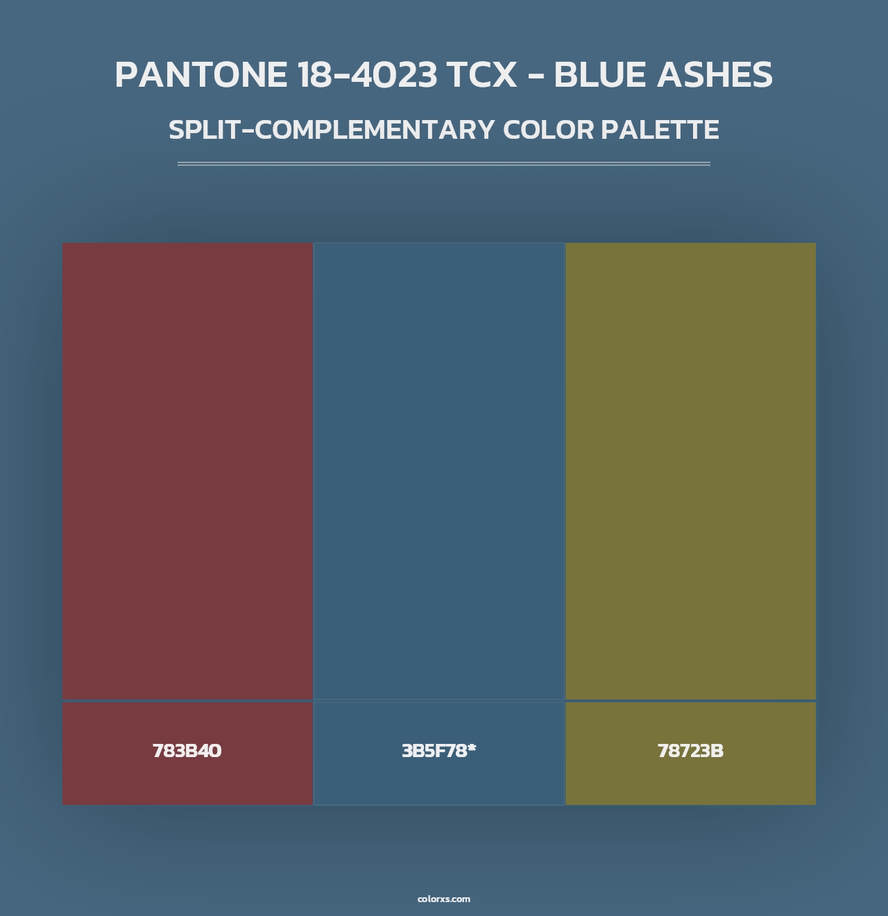 PANTONE 18-4023 TCX - Blue Ashes - Split-Complementary Color Palette