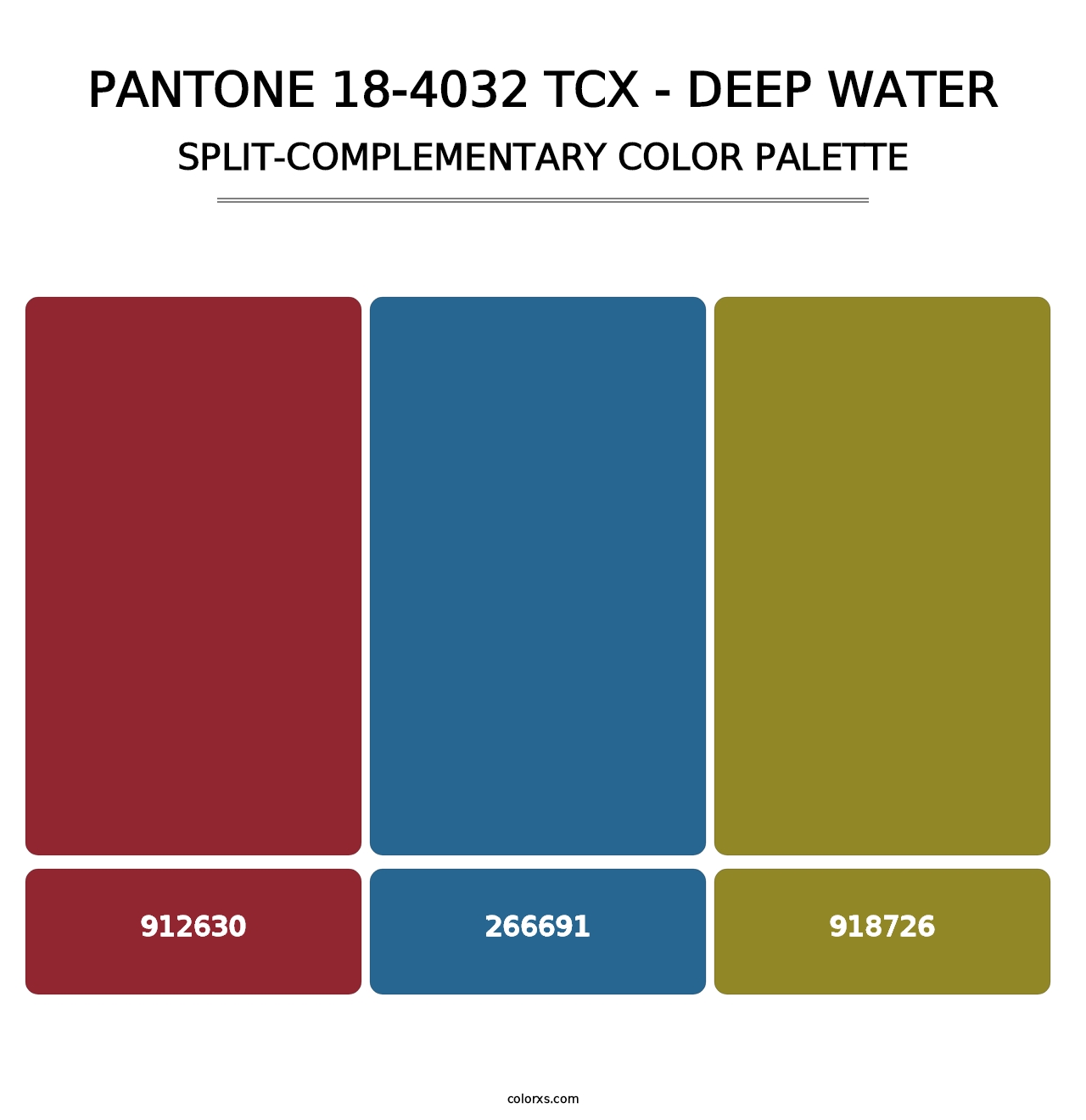 PANTONE 18-4032 TCX - Deep Water - Split-Complementary Color Palette