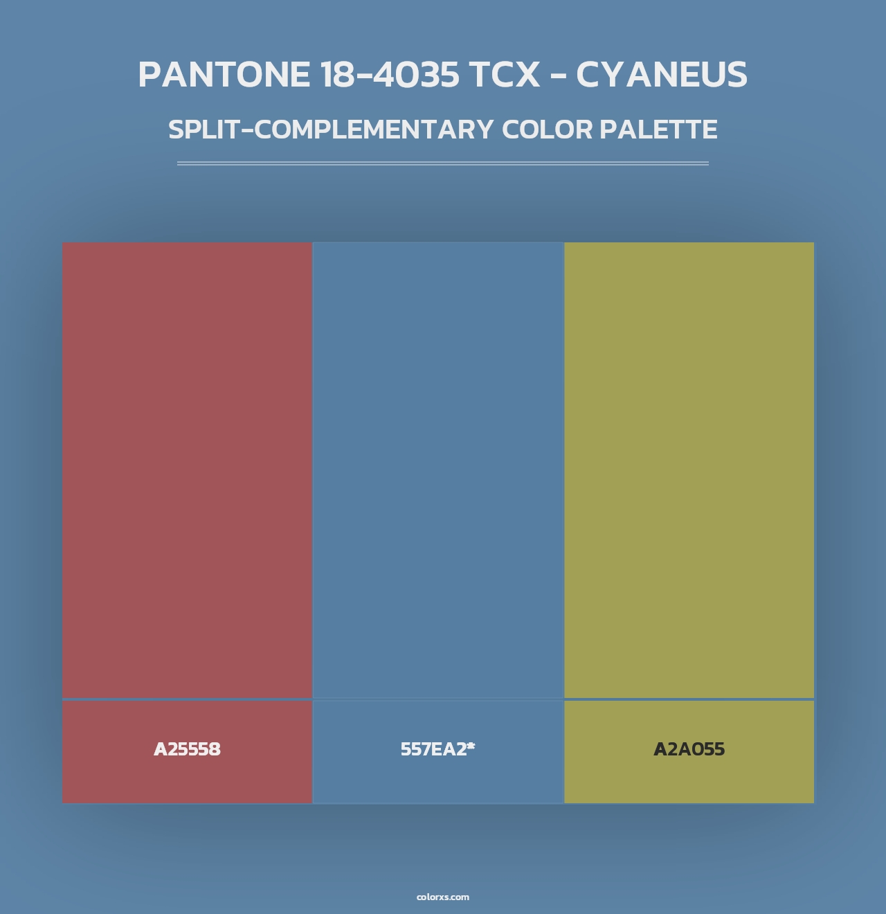 PANTONE 18-4035 TCX - Cyaneus - Split-Complementary Color Palette