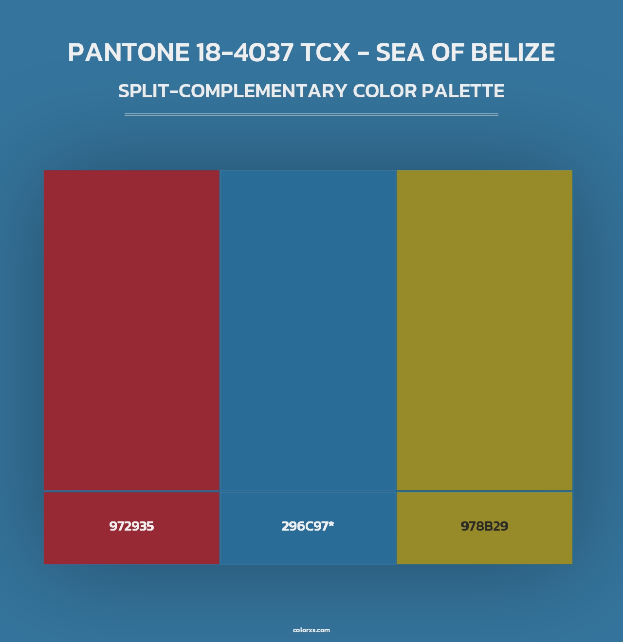 PANTONE 18-4037 TCX - Sea of Belize - Split-Complementary Color Palette