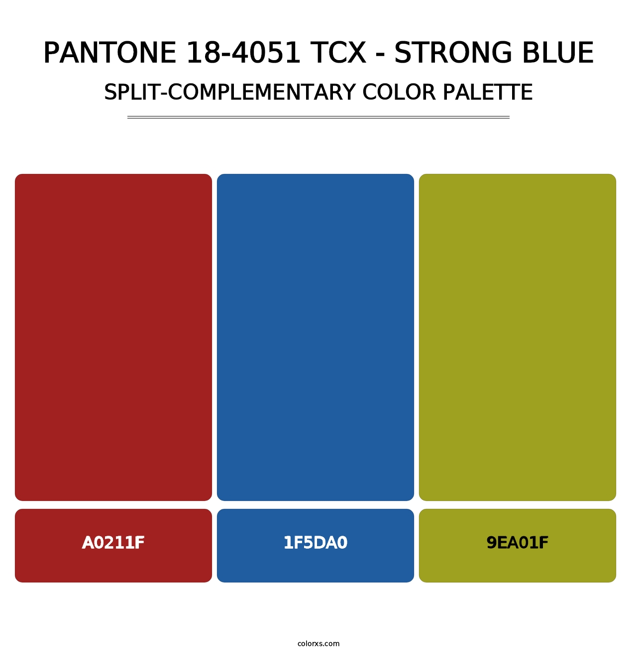 PANTONE 18-4051 TCX - Strong Blue - Split-Complementary Color Palette