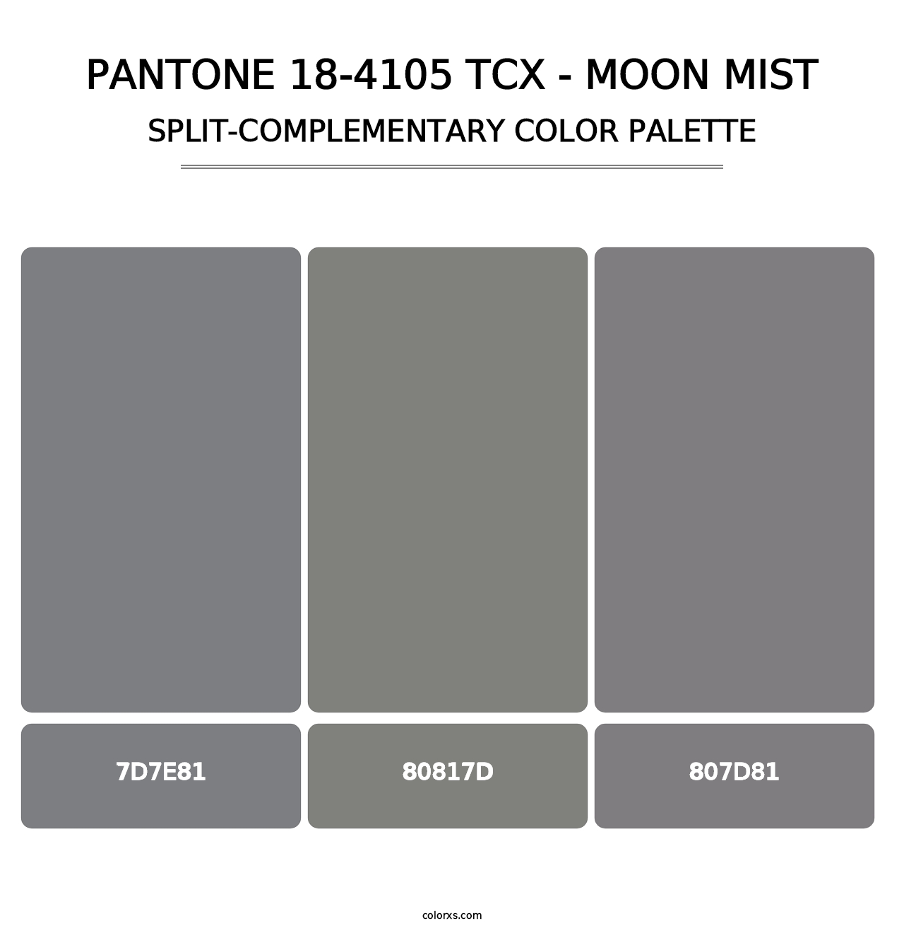 PANTONE 18-4105 TCX - Moon Mist - Split-Complementary Color Palette