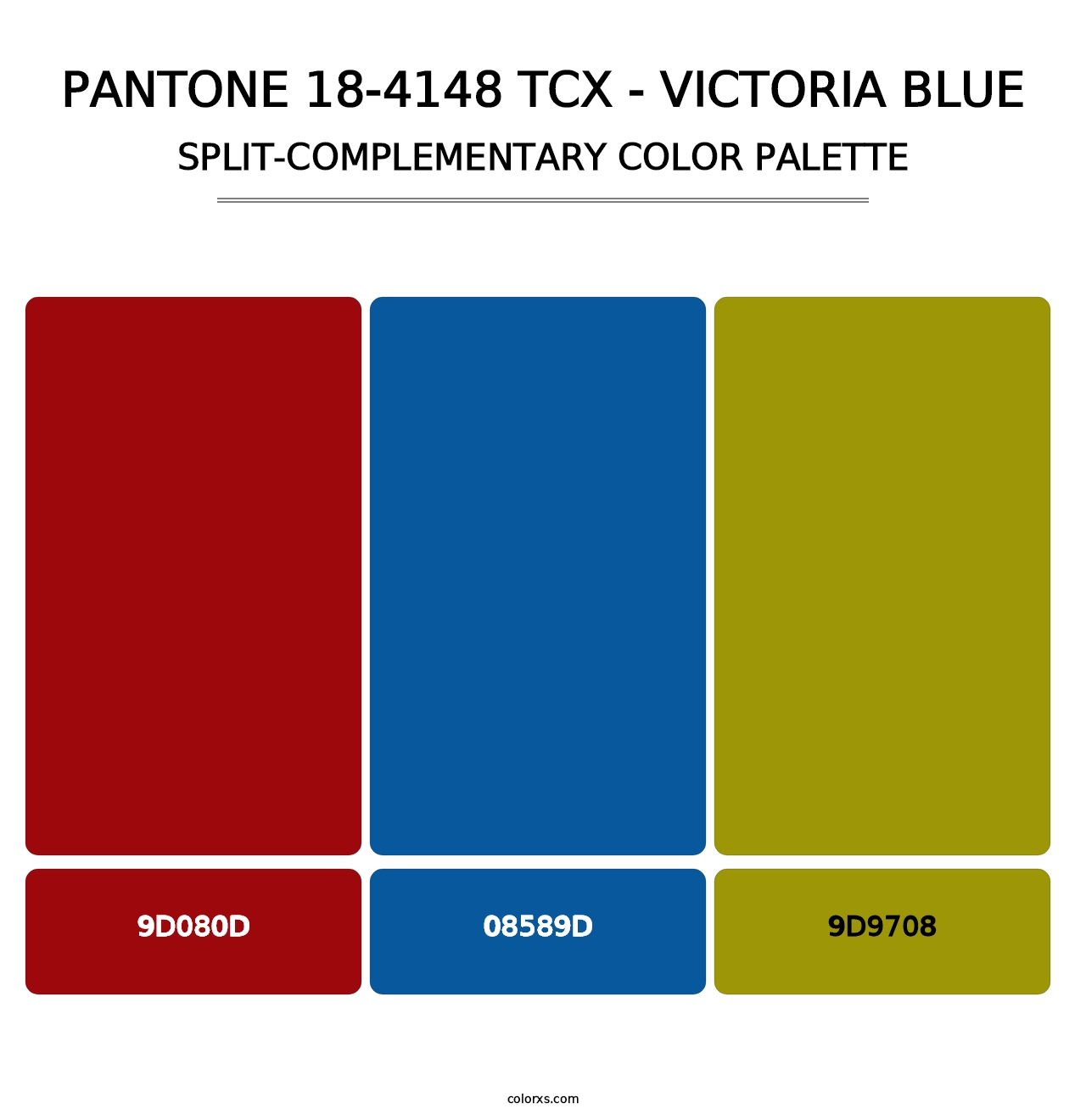 PANTONE 18-4148 TCX - Victoria Blue - Split-Complementary Color Palette