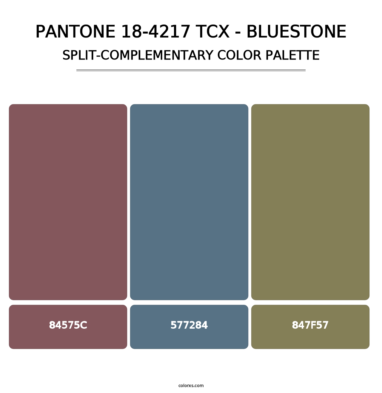 PANTONE 18-4217 TCX - Bluestone - Split-Complementary Color Palette