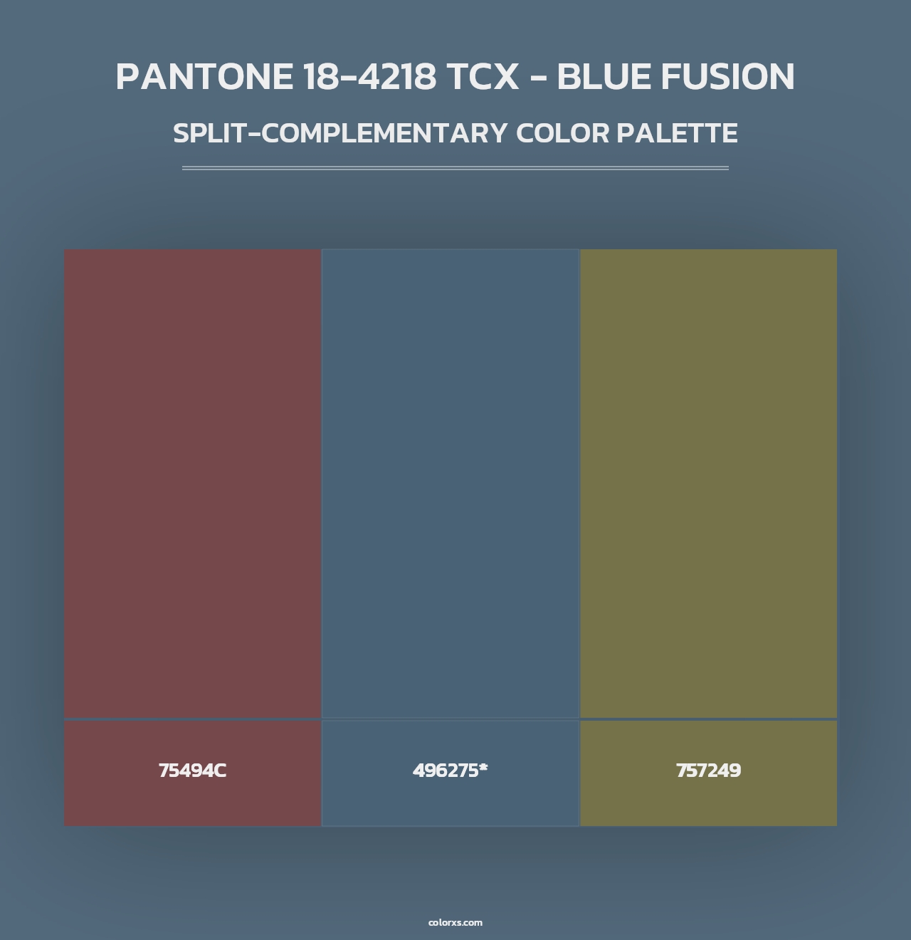 PANTONE 18-4218 TCX - Blue Fusion - Split-Complementary Color Palette