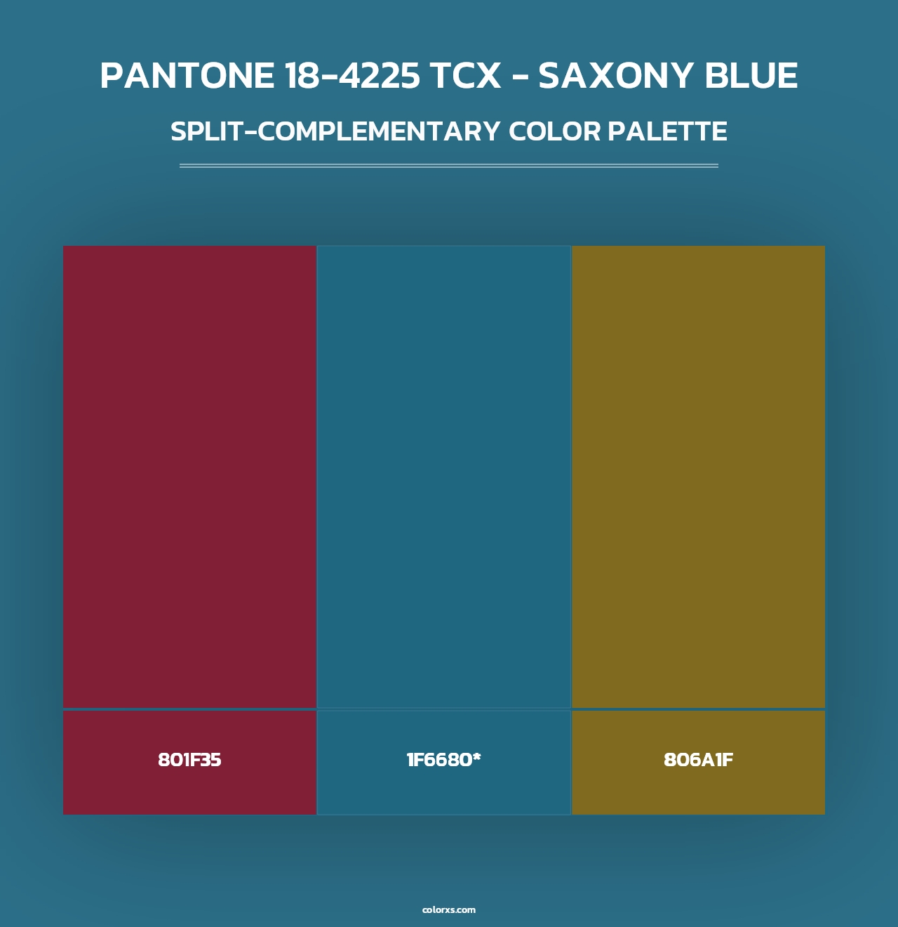PANTONE 18-4225 TCX - Saxony Blue - Split-Complementary Color Palette