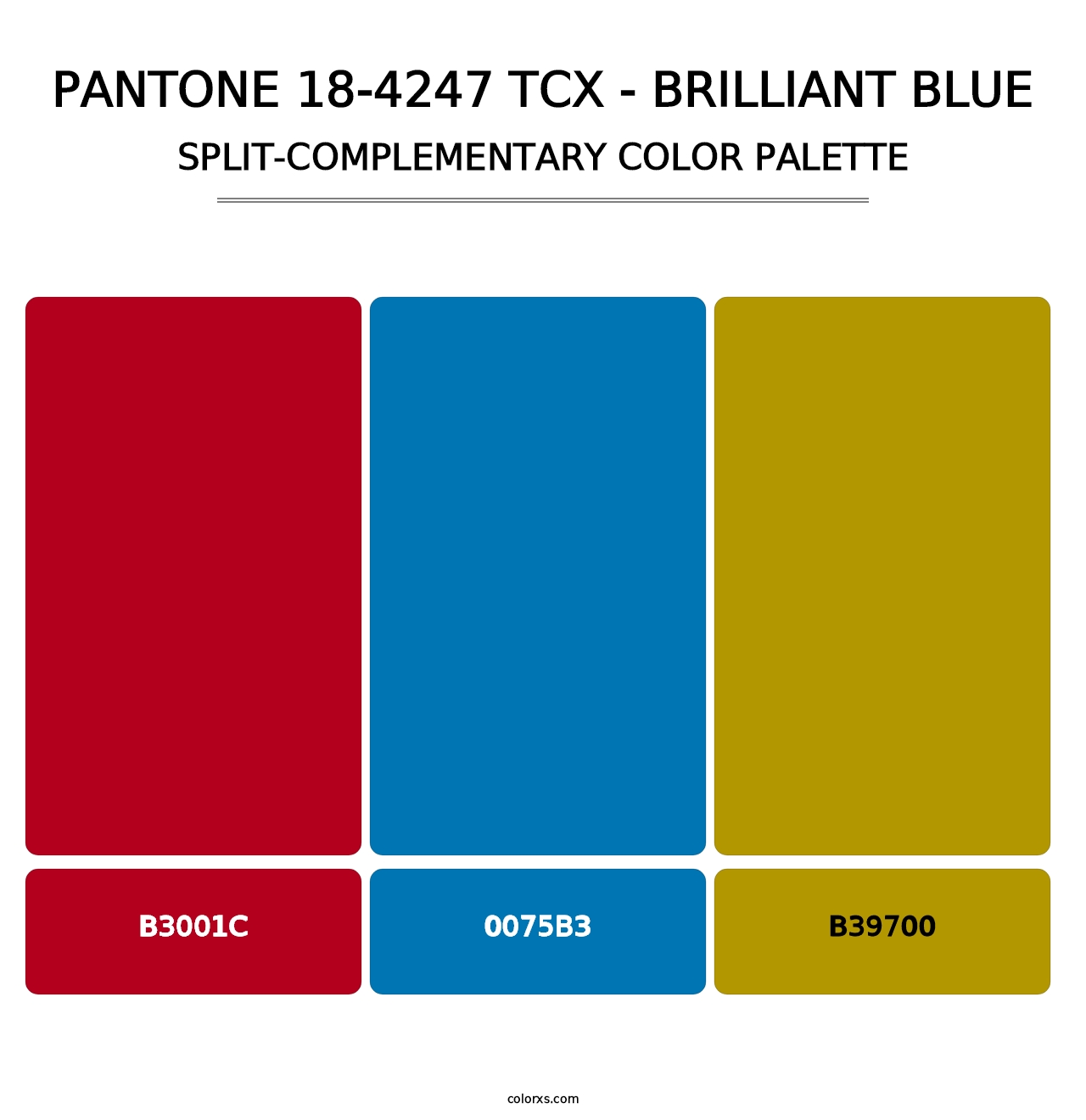 PANTONE 18-4247 TCX - Brilliant Blue - Split-Complementary Color Palette