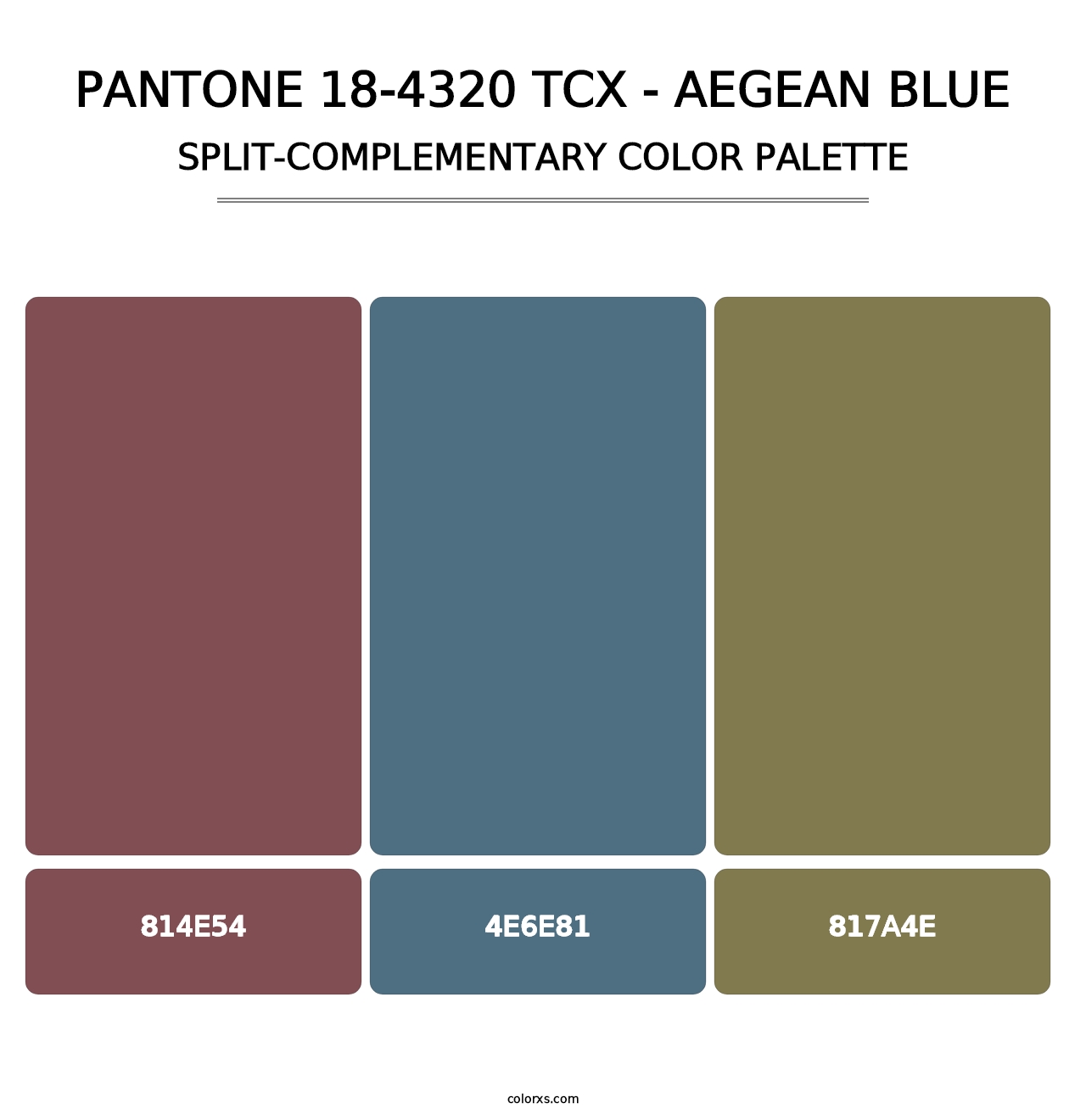 PANTONE 18-4320 TCX - Aegean Blue - Split-Complementary Color Palette