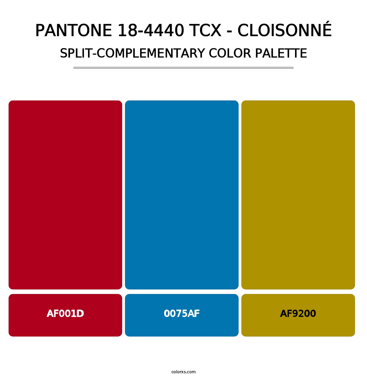 PANTONE 18-4440 TCX - Cloisonné - Split-Complementary Color Palette