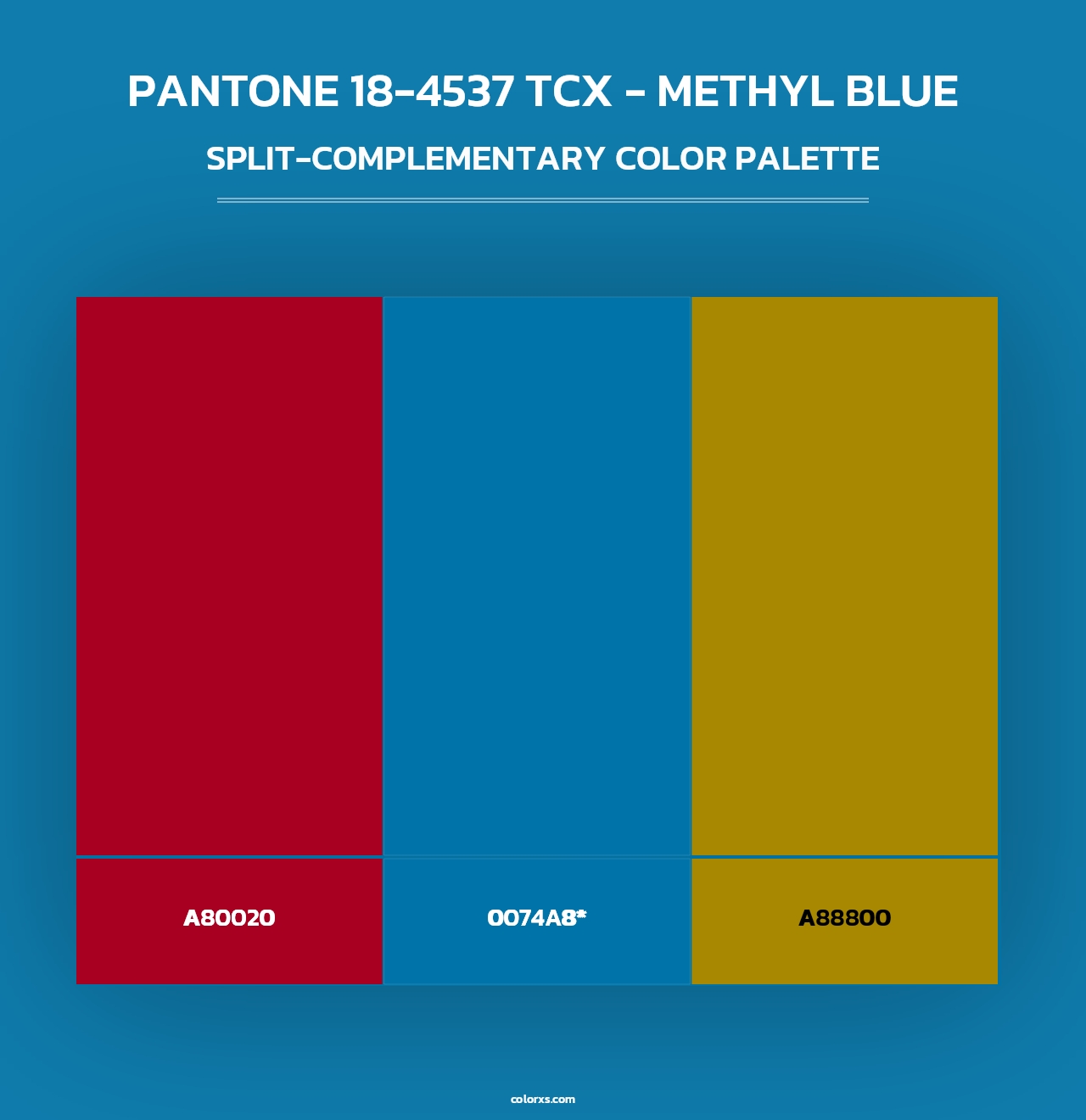 PANTONE 18-4537 TCX - Methyl Blue - Split-Complementary Color Palette