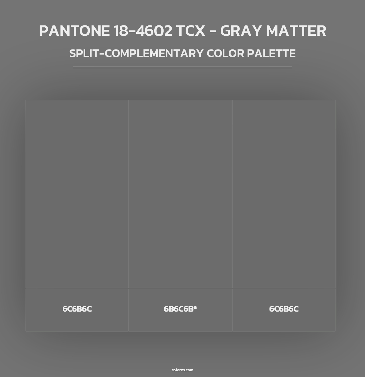PANTONE 18-4602 TCX - Gray Matter - Split-Complementary Color Palette