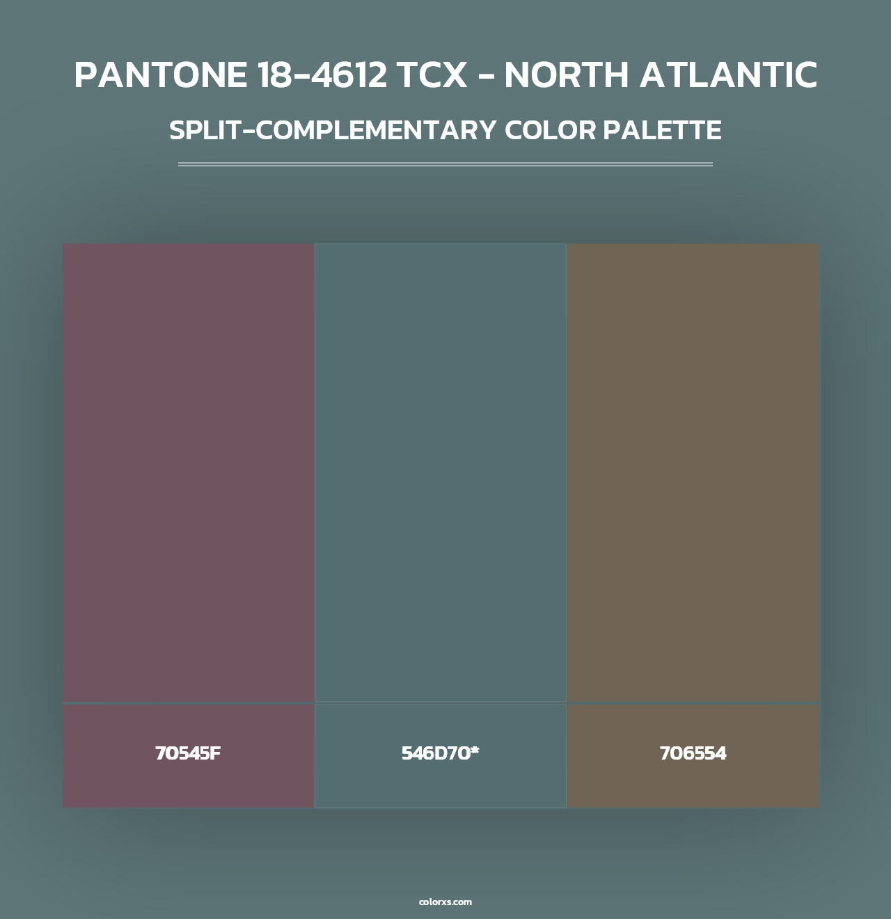 PANTONE 18-4612 TCX - North Atlantic - Split-Complementary Color Palette