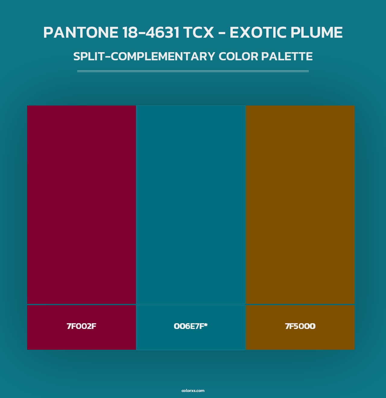 PANTONE 18-4631 TCX - Exotic Plume - Split-Complementary Color Palette