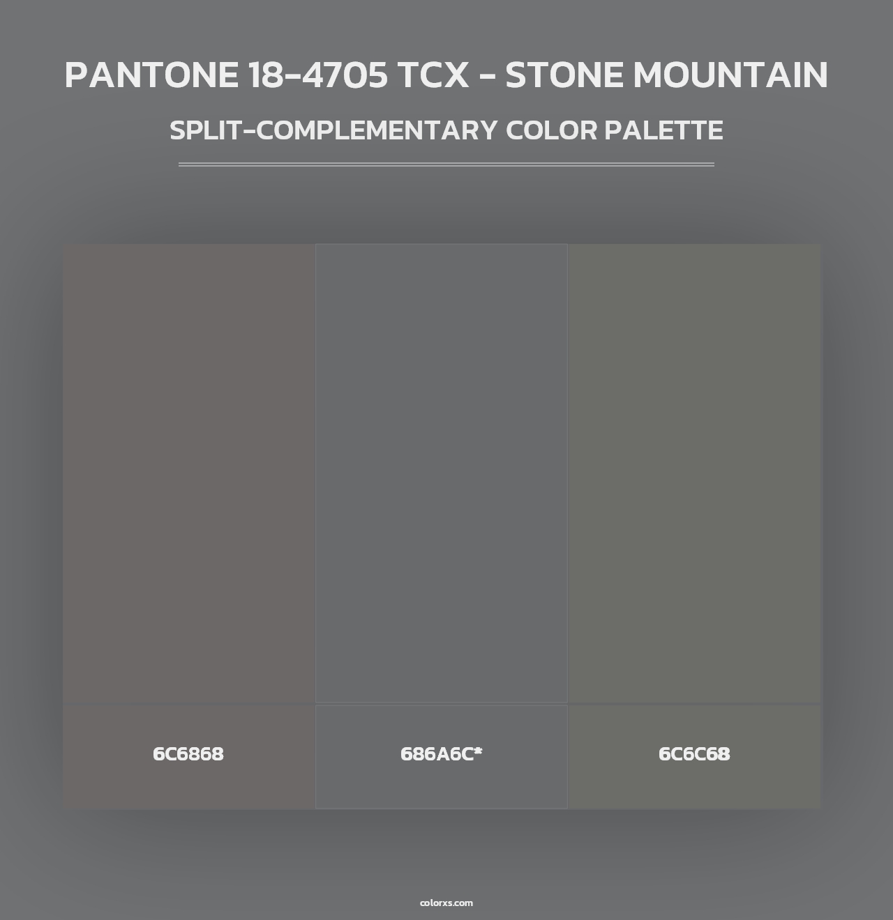 PANTONE 18-4705 TCX - Stone Mountain - Split-Complementary Color Palette