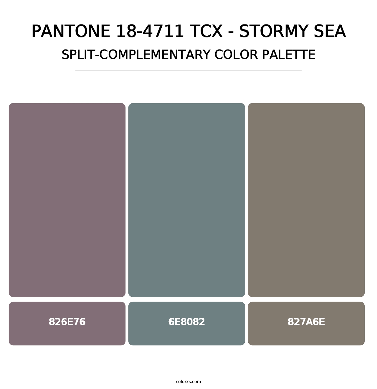 PANTONE 18-4711 TCX - Stormy Sea - Split-Complementary Color Palette