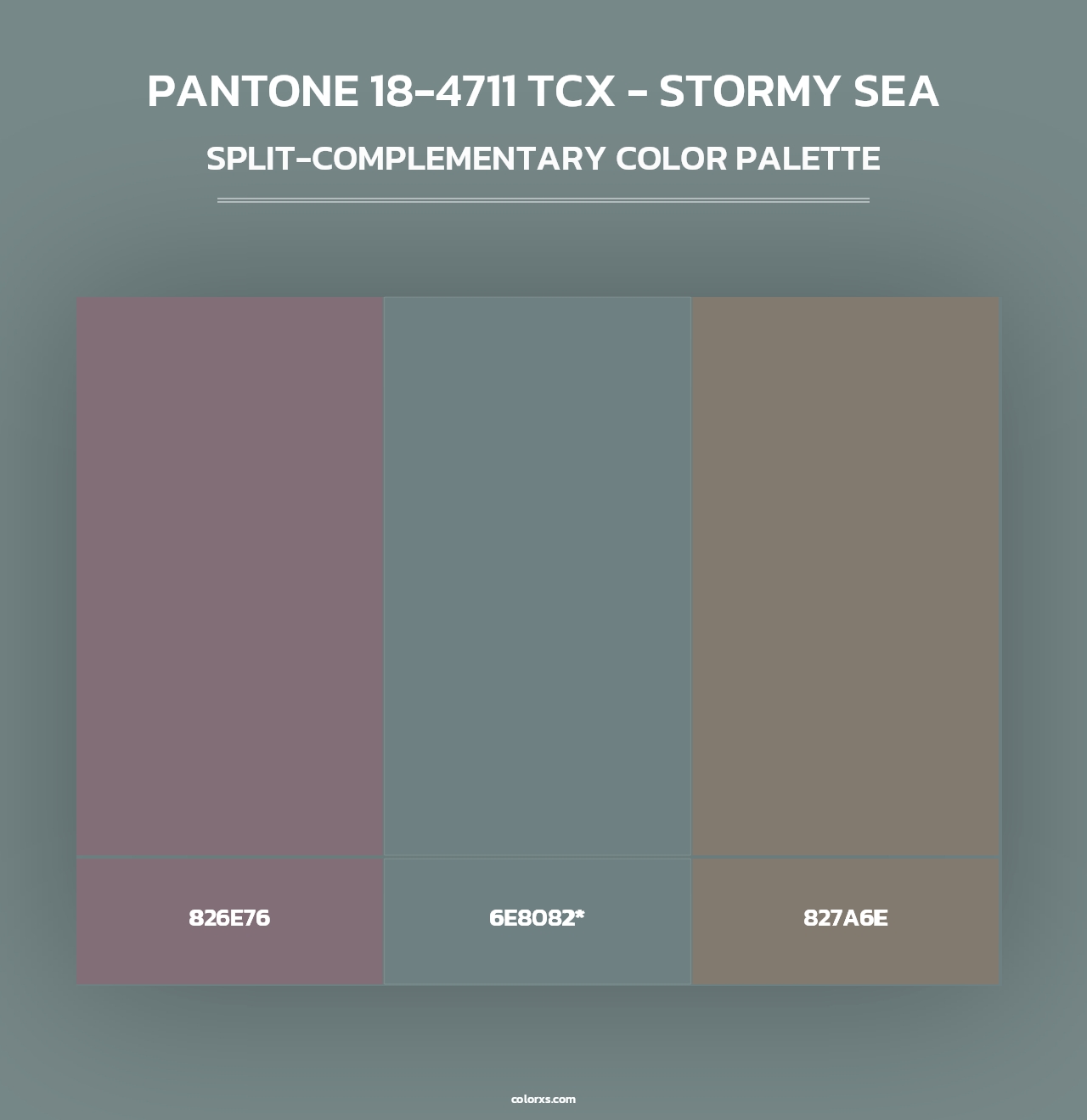 PANTONE 18-4711 TCX - Stormy Sea - Split-Complementary Color Palette