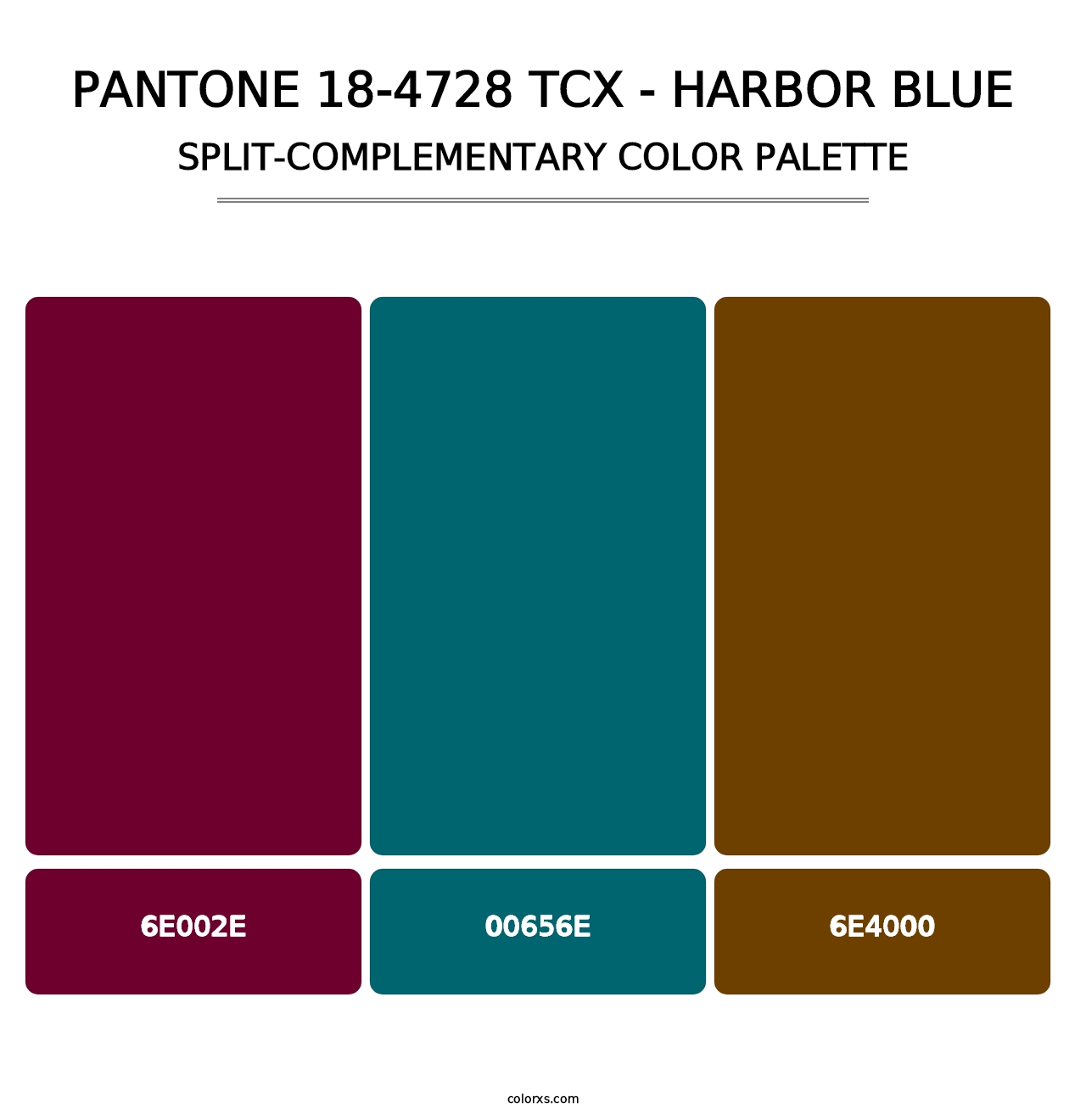 PANTONE 18-4728 TCX - Harbor Blue - Split-Complementary Color Palette