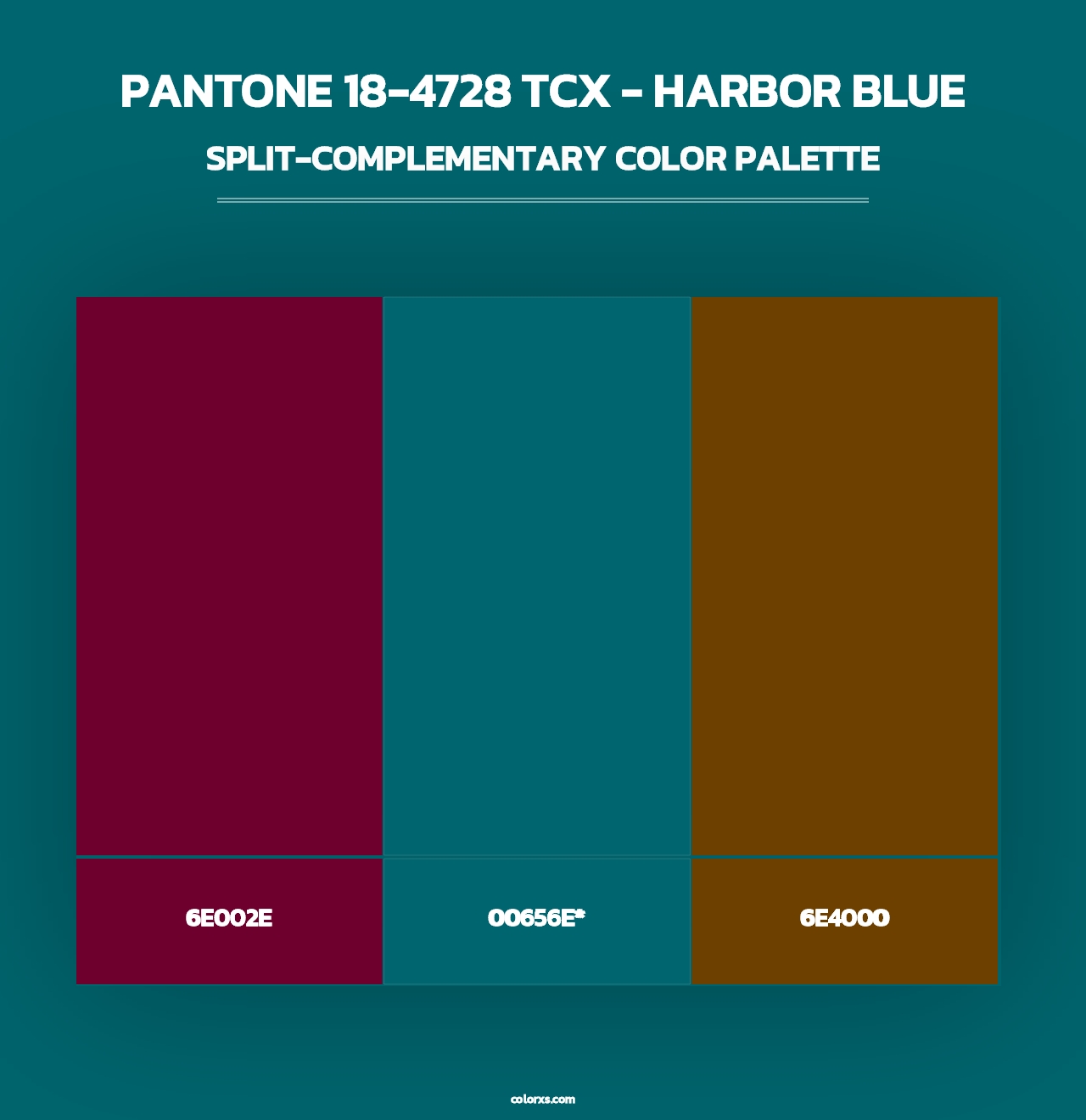 PANTONE 18-4728 TCX - Harbor Blue - Split-Complementary Color Palette