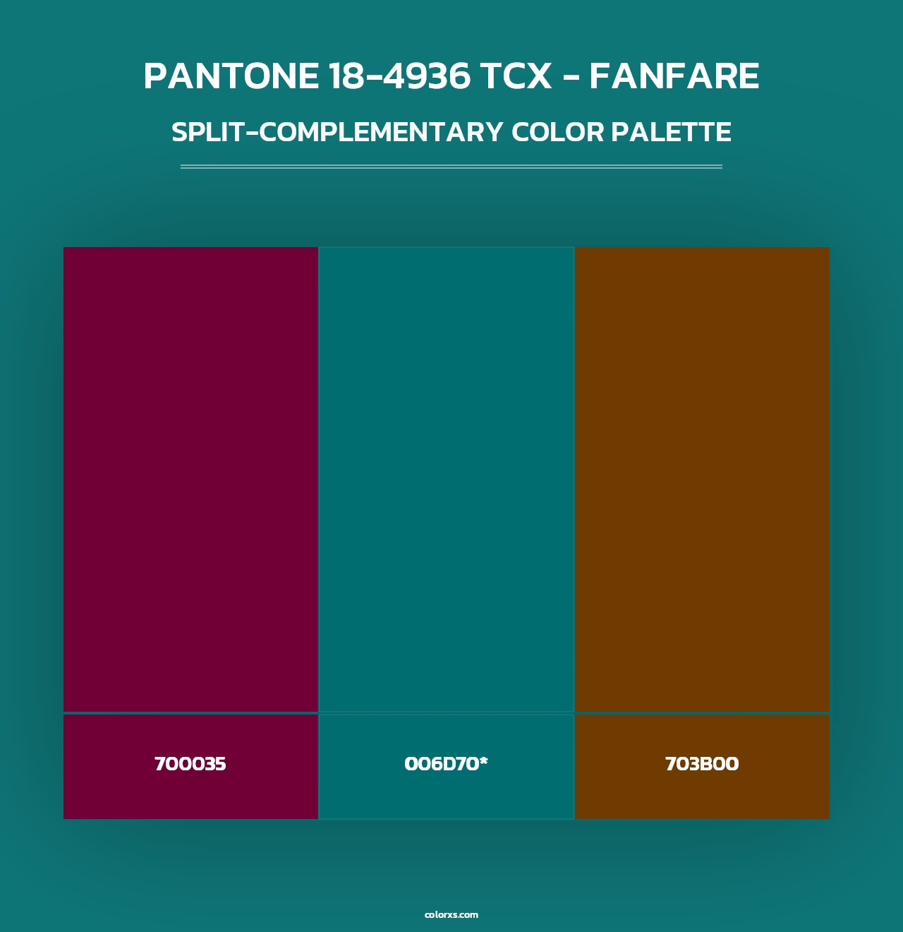 PANTONE 18-4936 TCX - Fanfare - Split-Complementary Color Palette