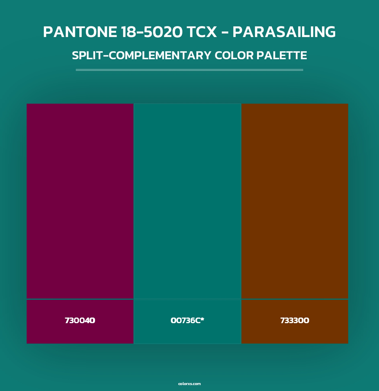 PANTONE 18-5020 TCX - Parasailing - Split-Complementary Color Palette