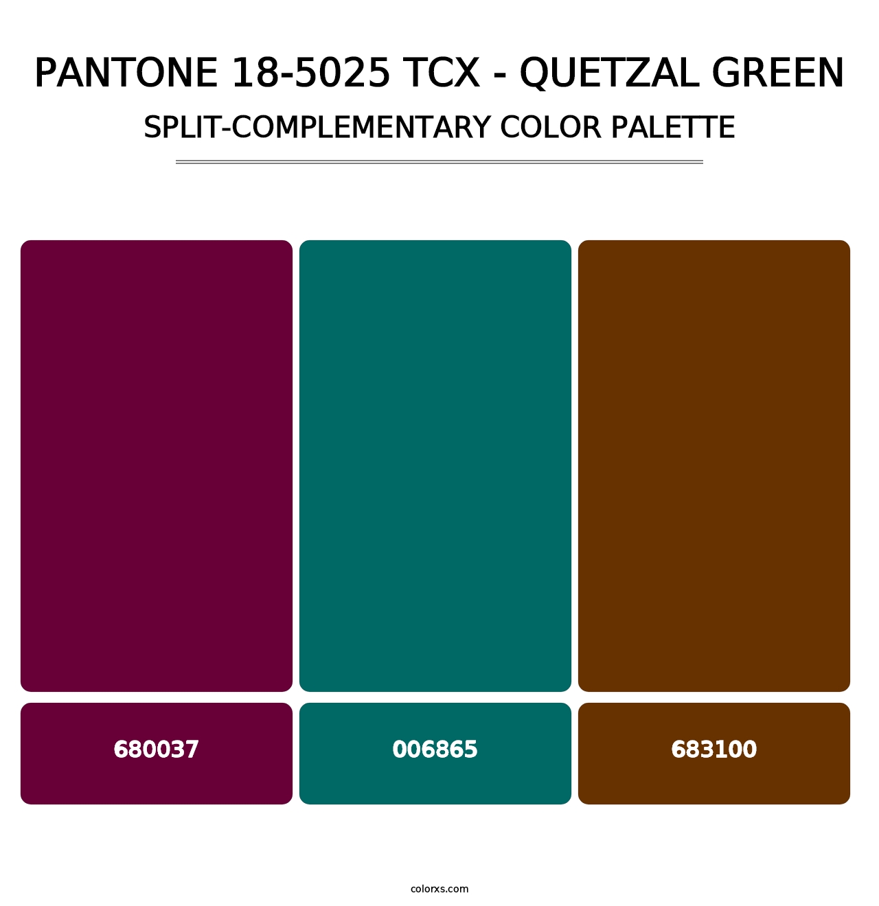 PANTONE 18-5025 TCX - Quetzal Green - Split-Complementary Color Palette