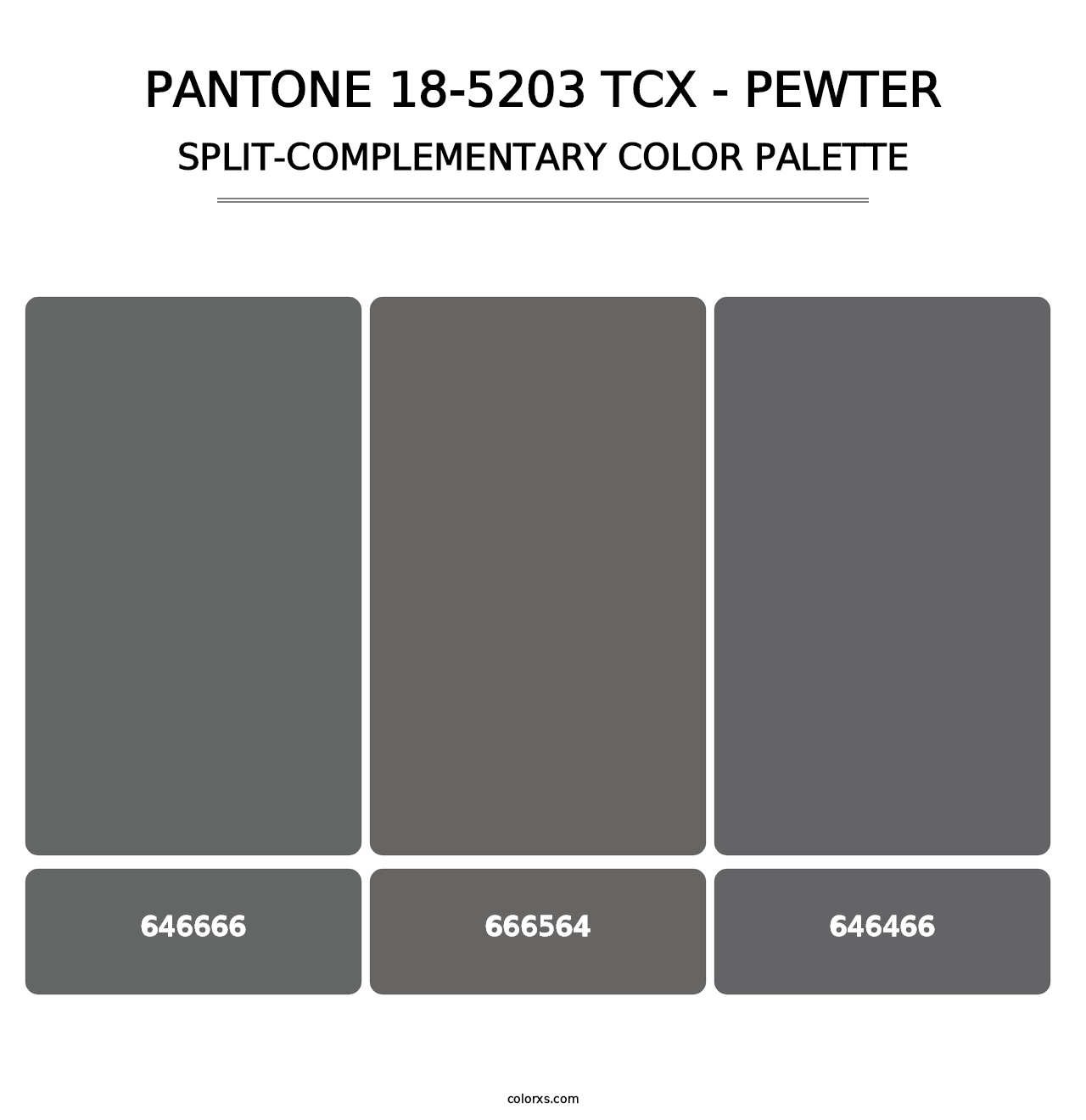 PANTONE 18-5203 TCX - Pewter - Split-Complementary Color Palette