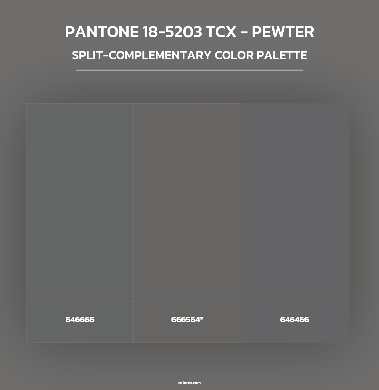 PANTONE 18-5203 TCX - Pewter - Split-Complementary Color Palette