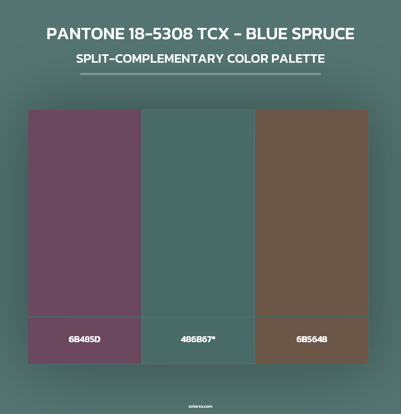 PANTONE 18-5308 TCX - Blue Spruce - Split-Complementary Color Palette