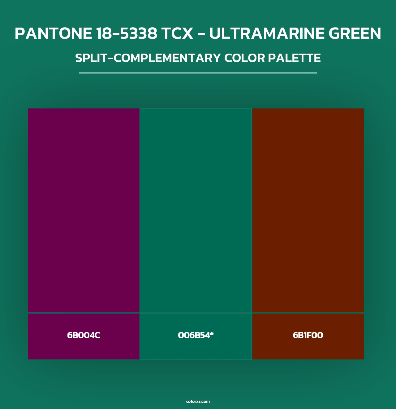 PANTONE 18-5338 TCX - Ultramarine Green - Split-Complementary Color Palette