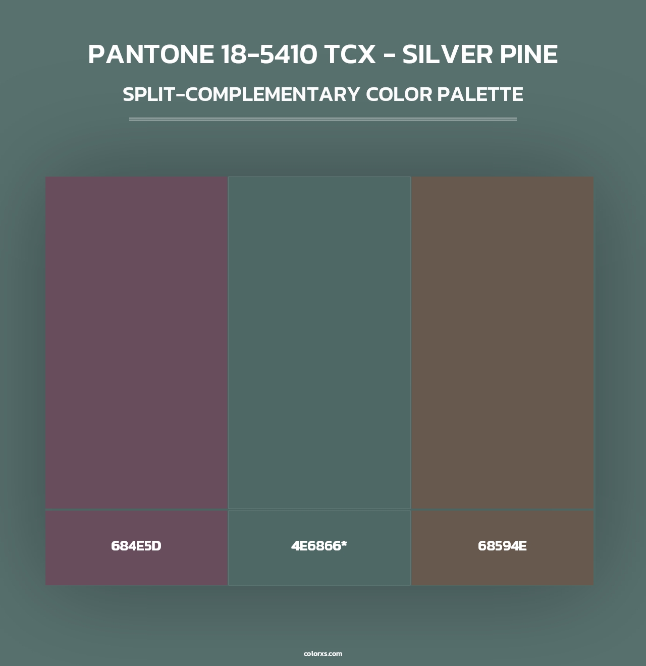 PANTONE 18-5410 TCX - Silver Pine - Split-Complementary Color Palette