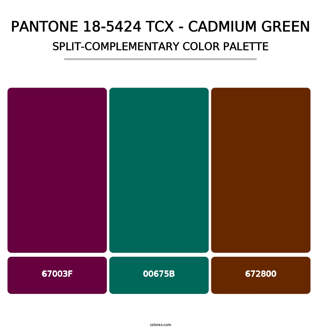 PANTONE 18-5424 TCX - Cadmium Green - Split-Complementary Color Palette