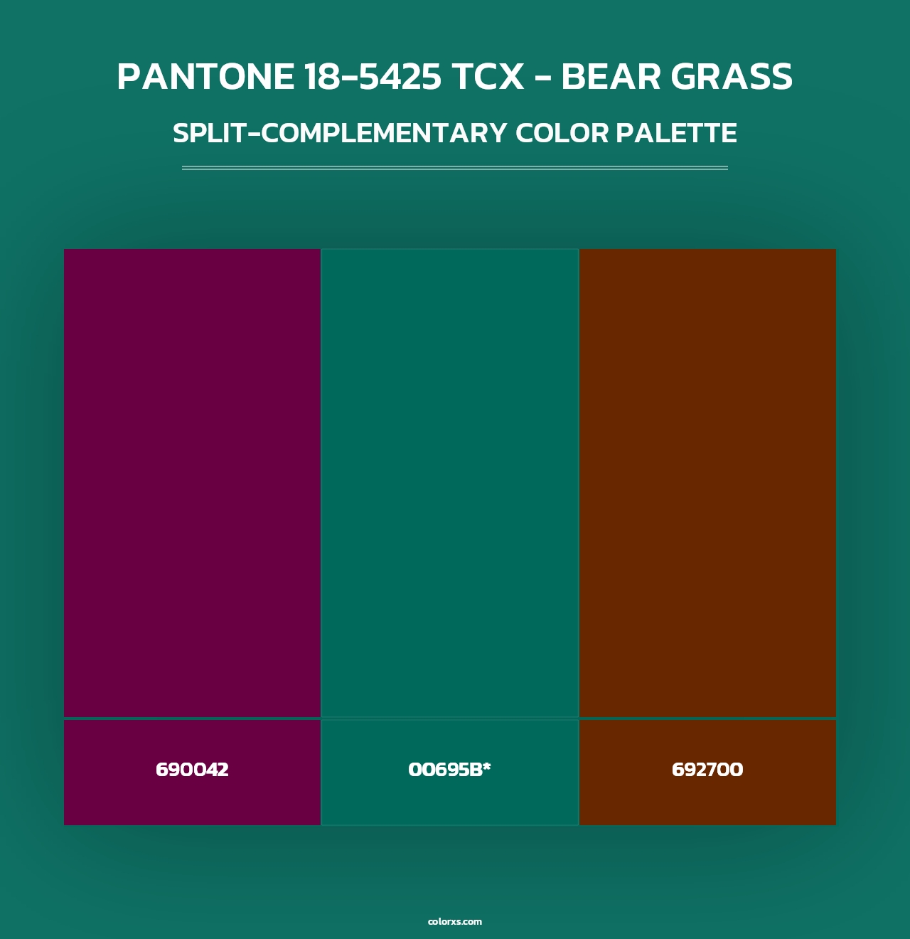 PANTONE 18-5425 TCX - Bear Grass - Split-Complementary Color Palette