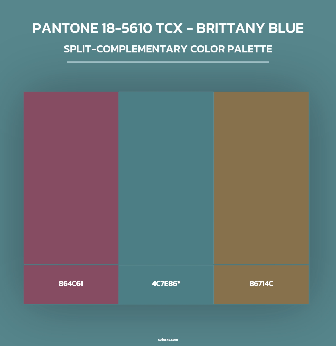 PANTONE 18-5610 TCX - Brittany Blue - Split-Complementary Color Palette