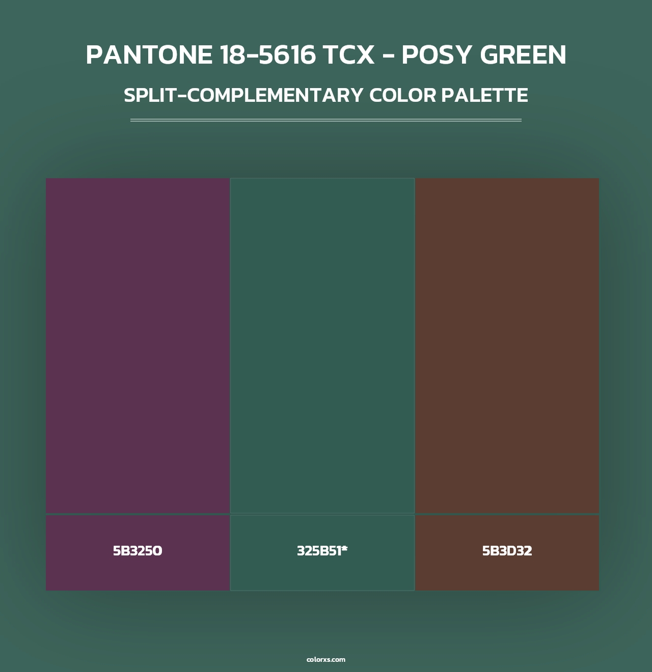 PANTONE 18-5616 TCX - Posy Green - Split-Complementary Color Palette