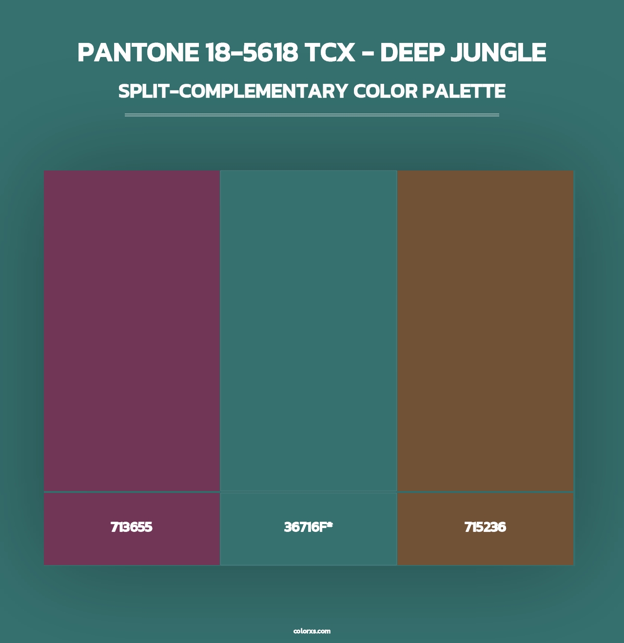 PANTONE 18-5618 TCX - Deep Jungle - Split-Complementary Color Palette